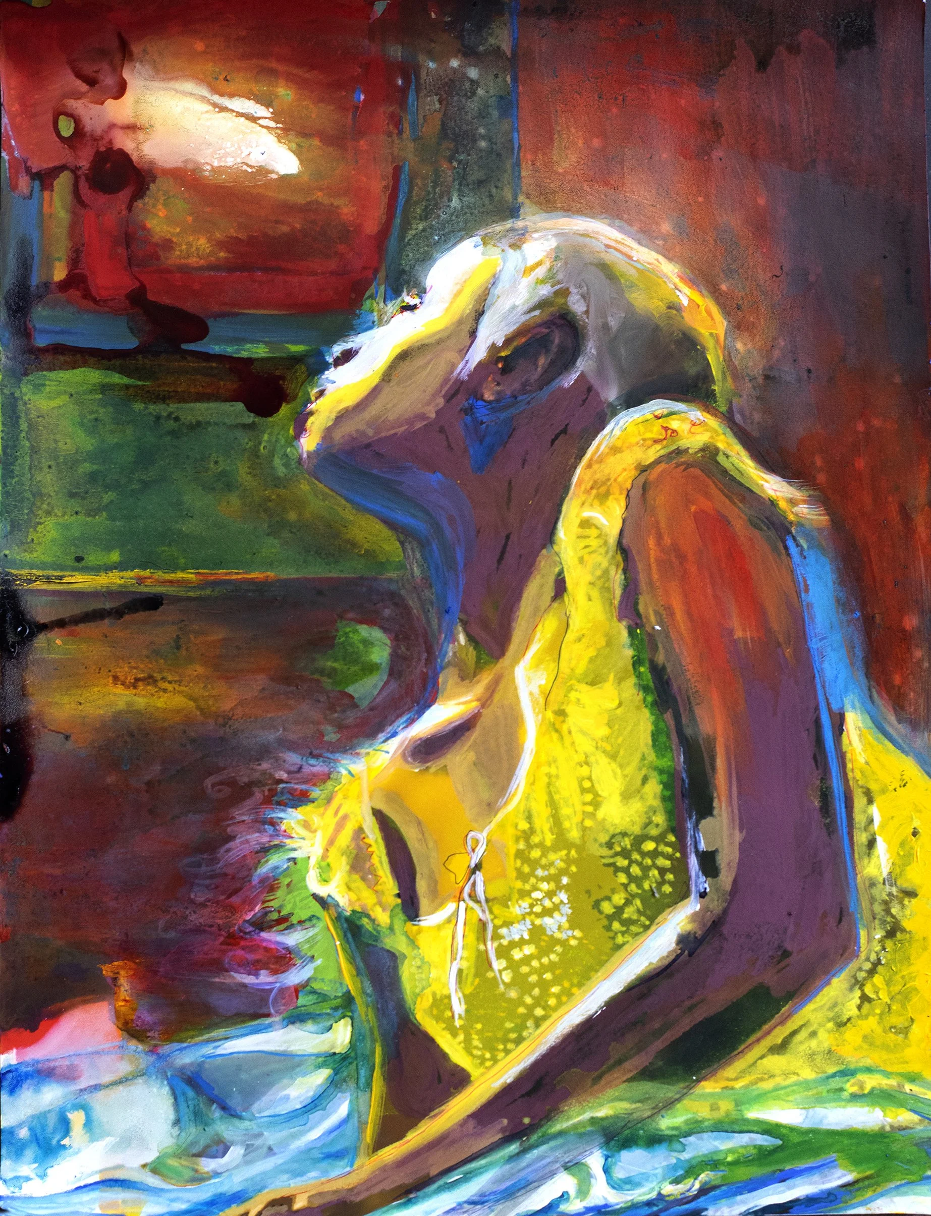   Promised Land   20” x 24”  Archival pigment print, color sticks, acrylic, ink on paper 