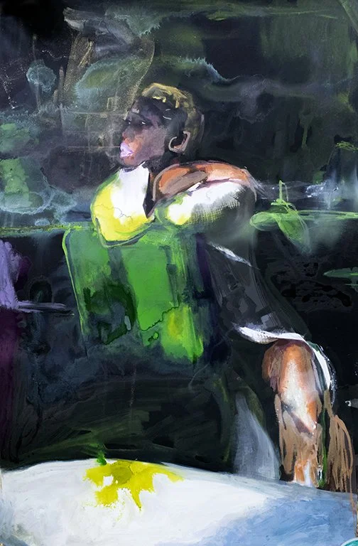   Foresight   20” x 30”  Archival pigment print, color sticks, acrylic, ink on paper 