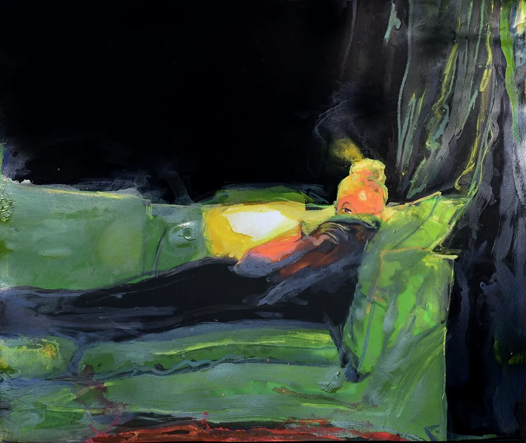   Will I Love You in the Morning?   24’’ x 20’’  Archival pigment print, color sticks, acrylic, ink on paper     