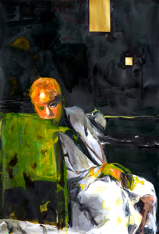   Incubus’ Aftermath   40’’ x 60’’  Archival pigment print, color sticks, acrylic, ink on paper 