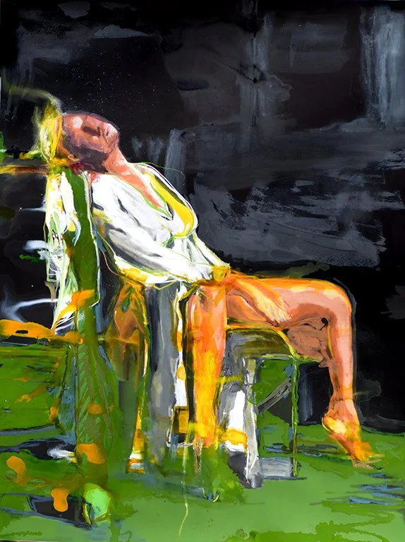   Sans Titre   30’’x40’’  Archival pigment print, color sticks, acrylic, ink on paper 