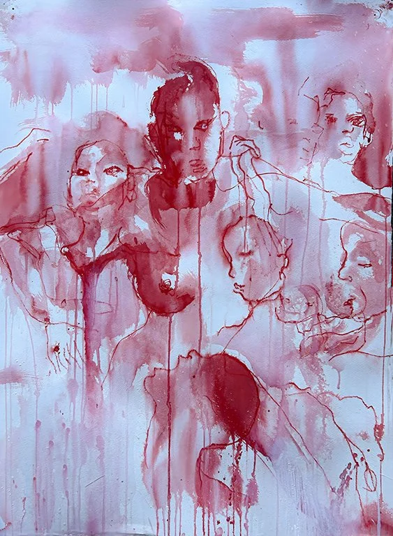   The Tempest   22” x 30”  Ink, inksticks on paper 