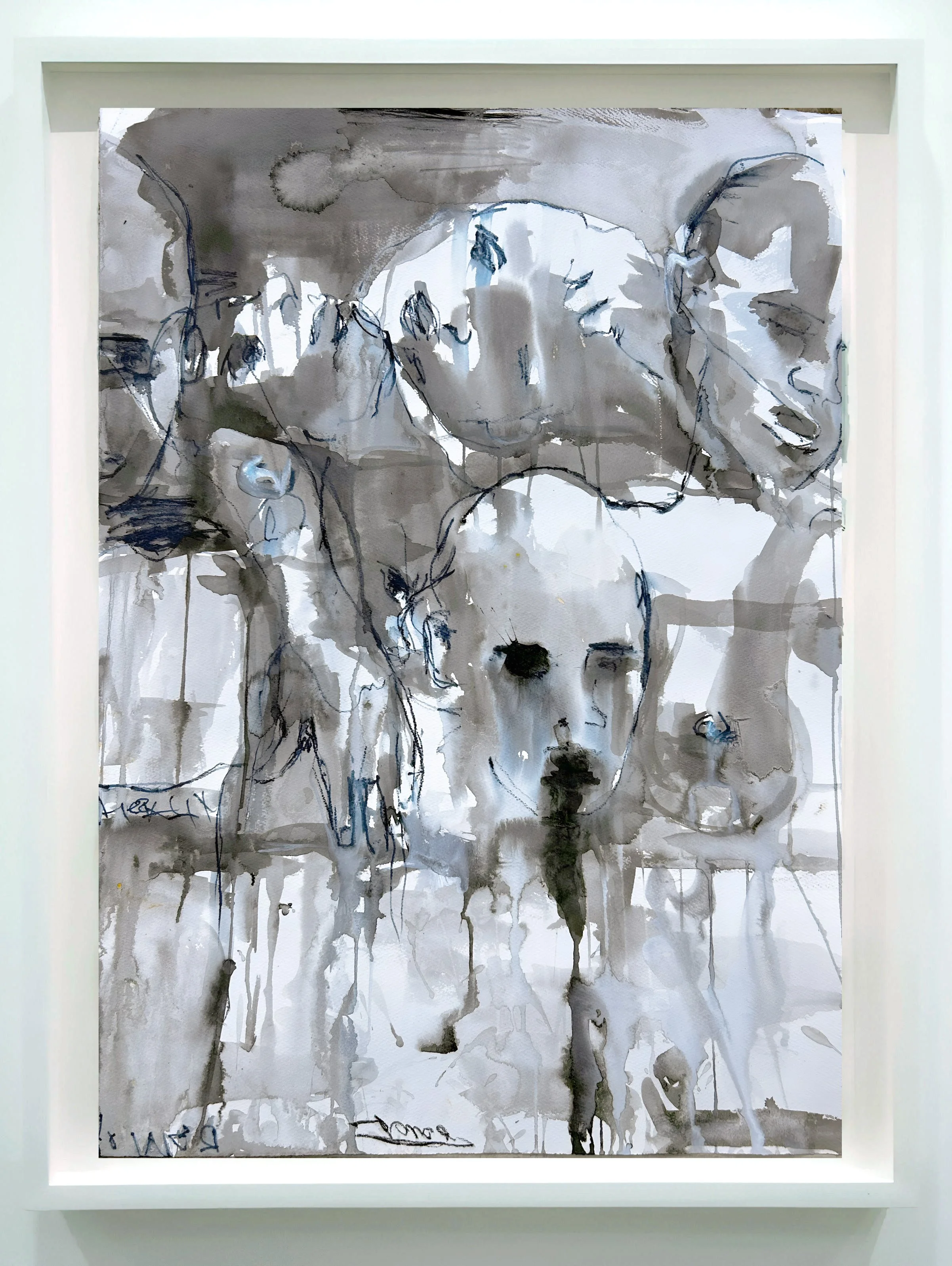   Heads 1   24 × 30 in  Ink and Compressed charcoal on paper 