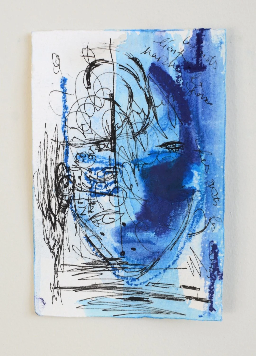   Blue Abstract 2   4 × 6 in  Ink on paper 