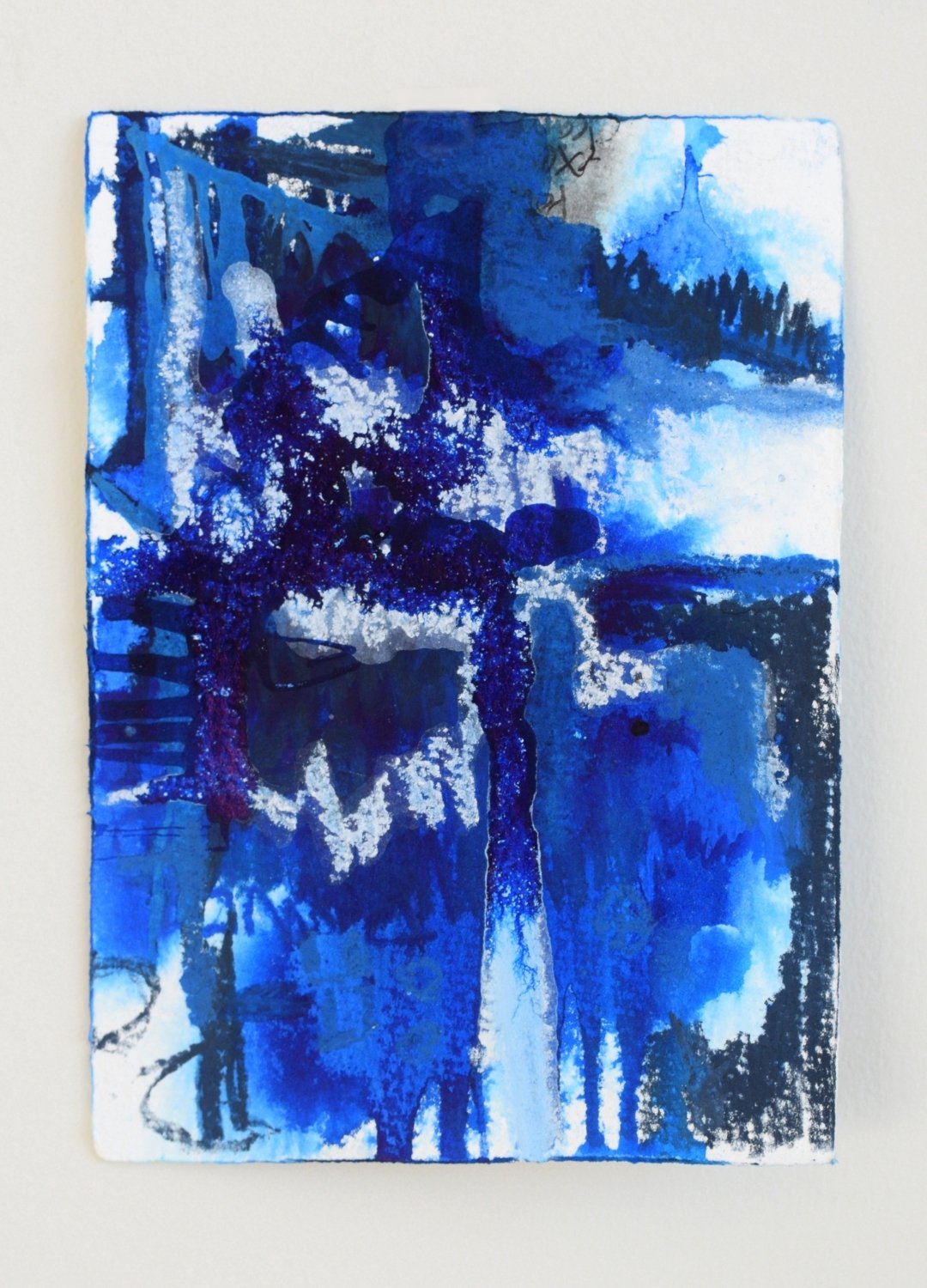   Blue Abstract 5   5 × 7 in  Ink on paper 