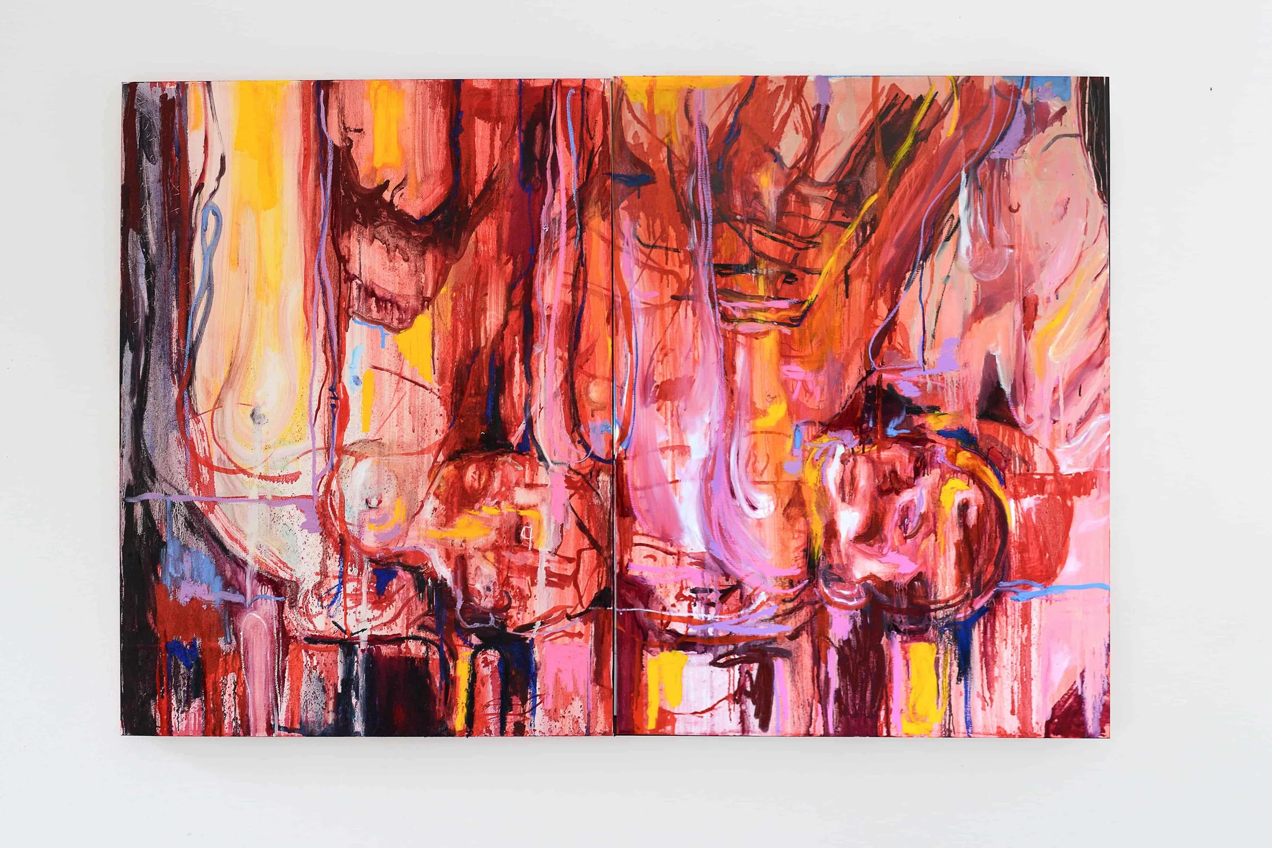   Death of The Muse   60 x 40 in (Dyptich)  Oil on linen 