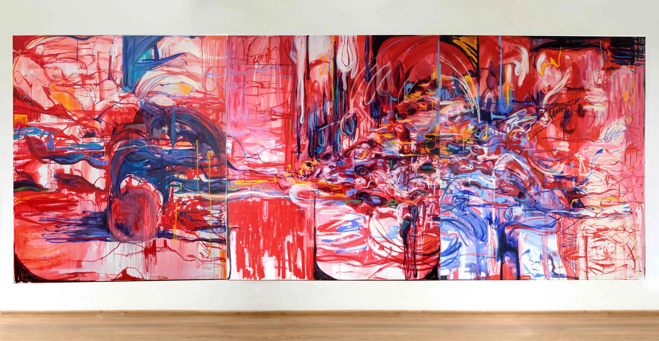   The Devil Made Me Do It   180 x 72 in (triptych)  Oil on canvas 