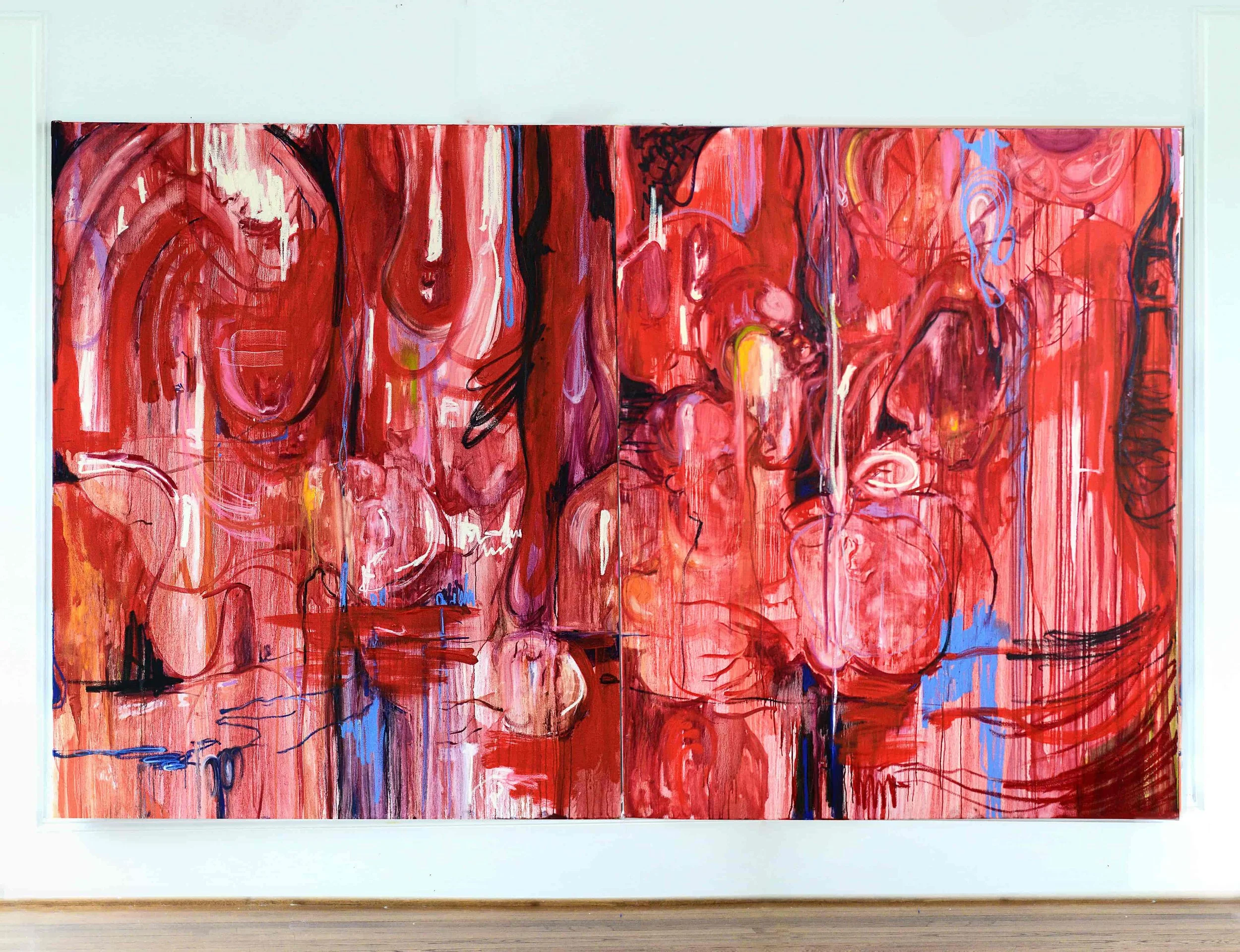   What Hearts Must I Break?   120 x 72 in (Dyptich)  Oil on canvas 