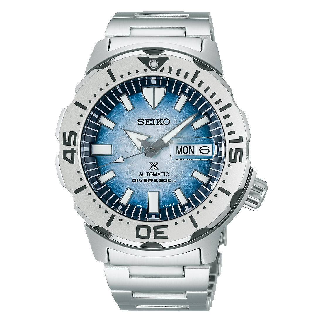 MENS SEIKO PROSPEX 'MONSTER' 'SAVE THE OCEAN' AUTOMATIC WATCH SRPG57K1 —  Garnier The Jewellers