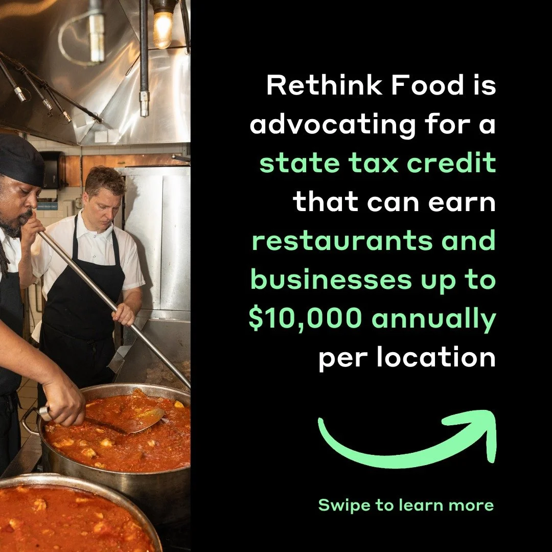Learn more about the State Tax Credit and how Rethink is supporting small businesses and feeding communities at rethinkfood.org/tax-credit. Sign up for our newsletter to stay updated on the work! 💚