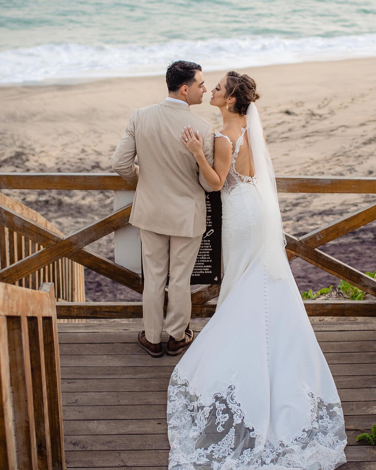 I love this photo from our Cabo wedding. We walked down the steps from our dinner party to take in &amp; admire the ocean. The ocean is something we have always been drawn to. Its size, beauty, and mystery always makes us feel so small. It also makes