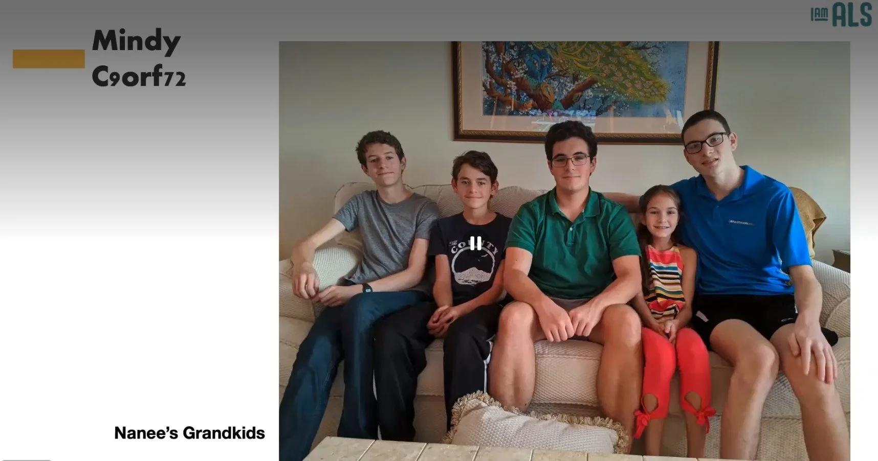 What's in a Gene: An Introduction to Familial ALS
An ALS webinar. Mindy’s presentation is minutes 31.58 to 40.10.