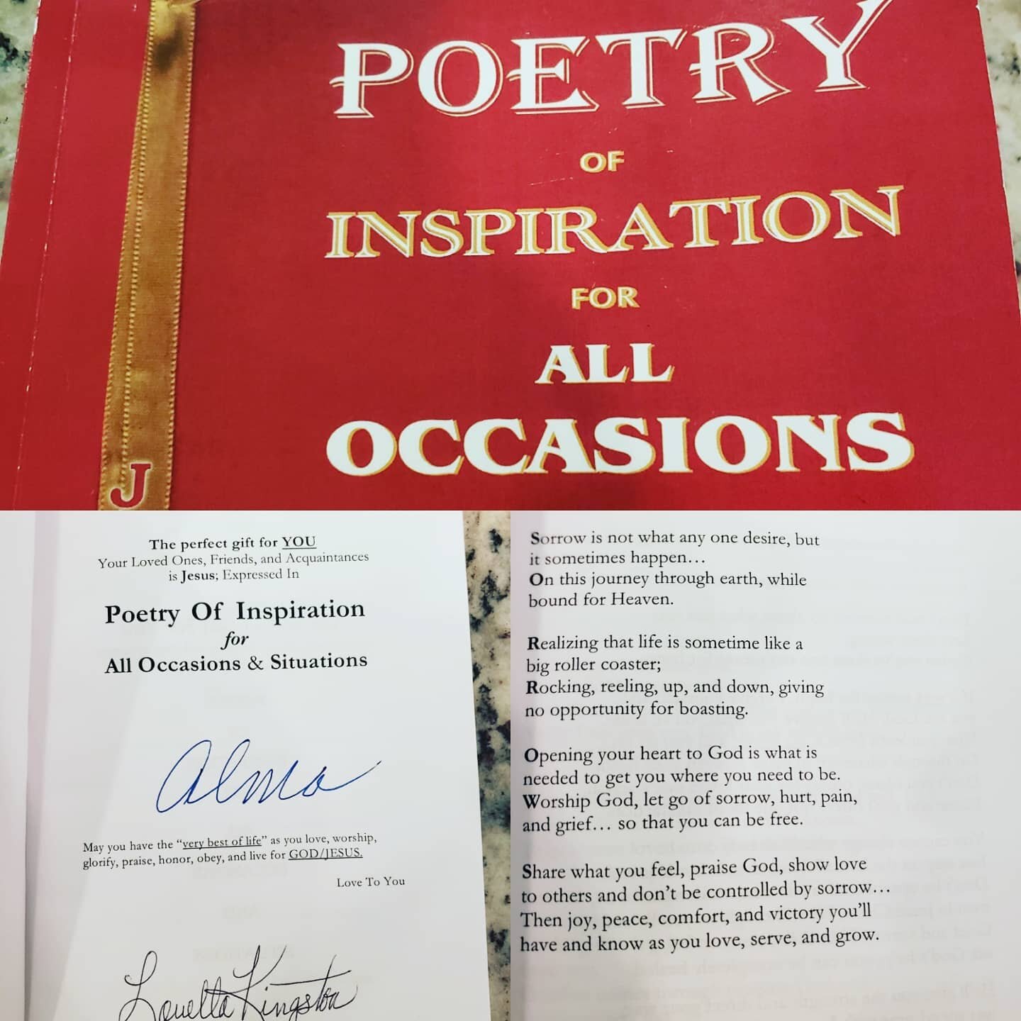 This book was given to me as a gift from a patient of mine. She said &quot; you take such good care of me, I wanted you to have it &quot; She didn't know how much she blessed me and I asked if I could share and she said yes, Chapter 3 is about grief.