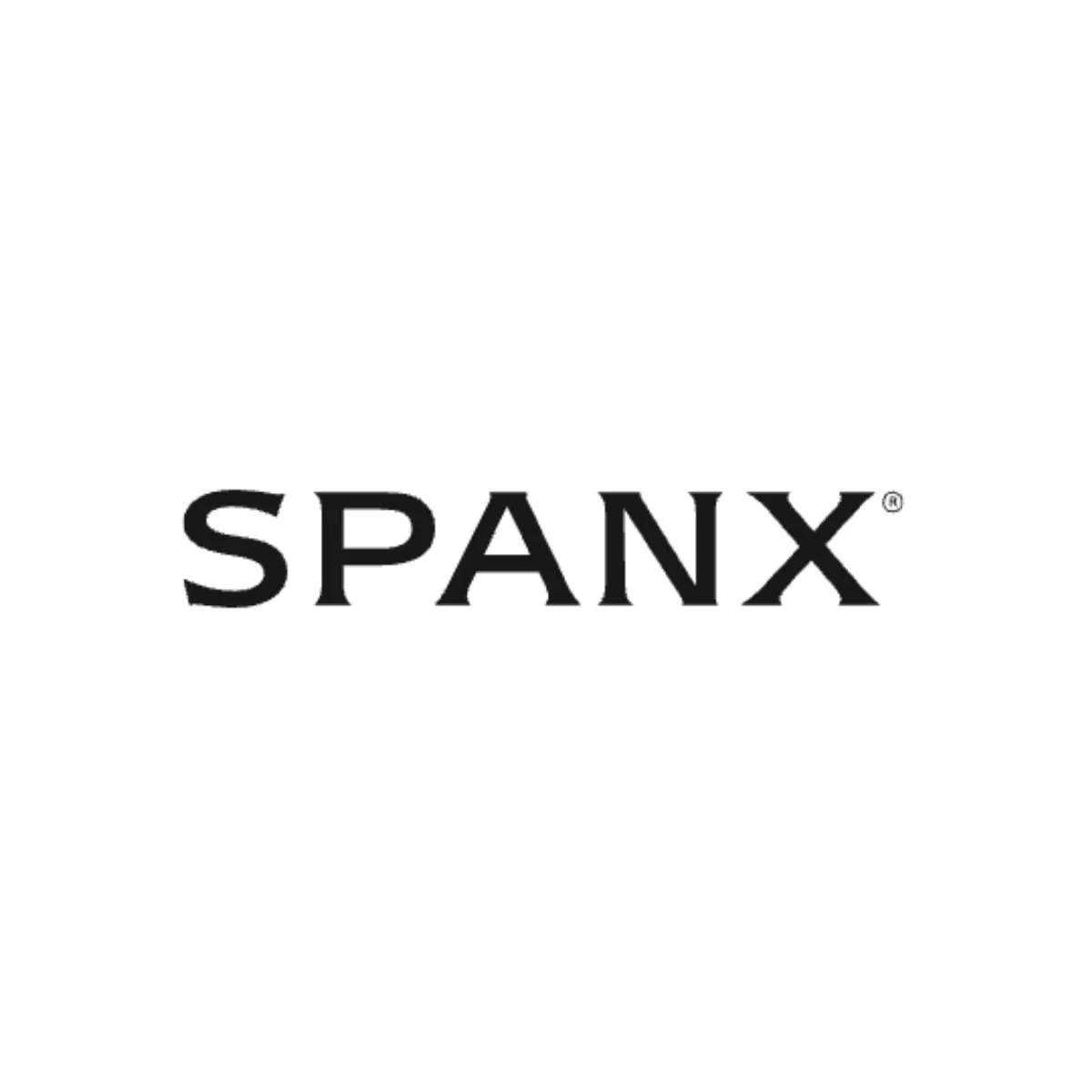 Pink background with black text that reads "SPANX by Sara Blakely" and a cartoon illustration of a woman with long blonde hair in a black dress and high heels.