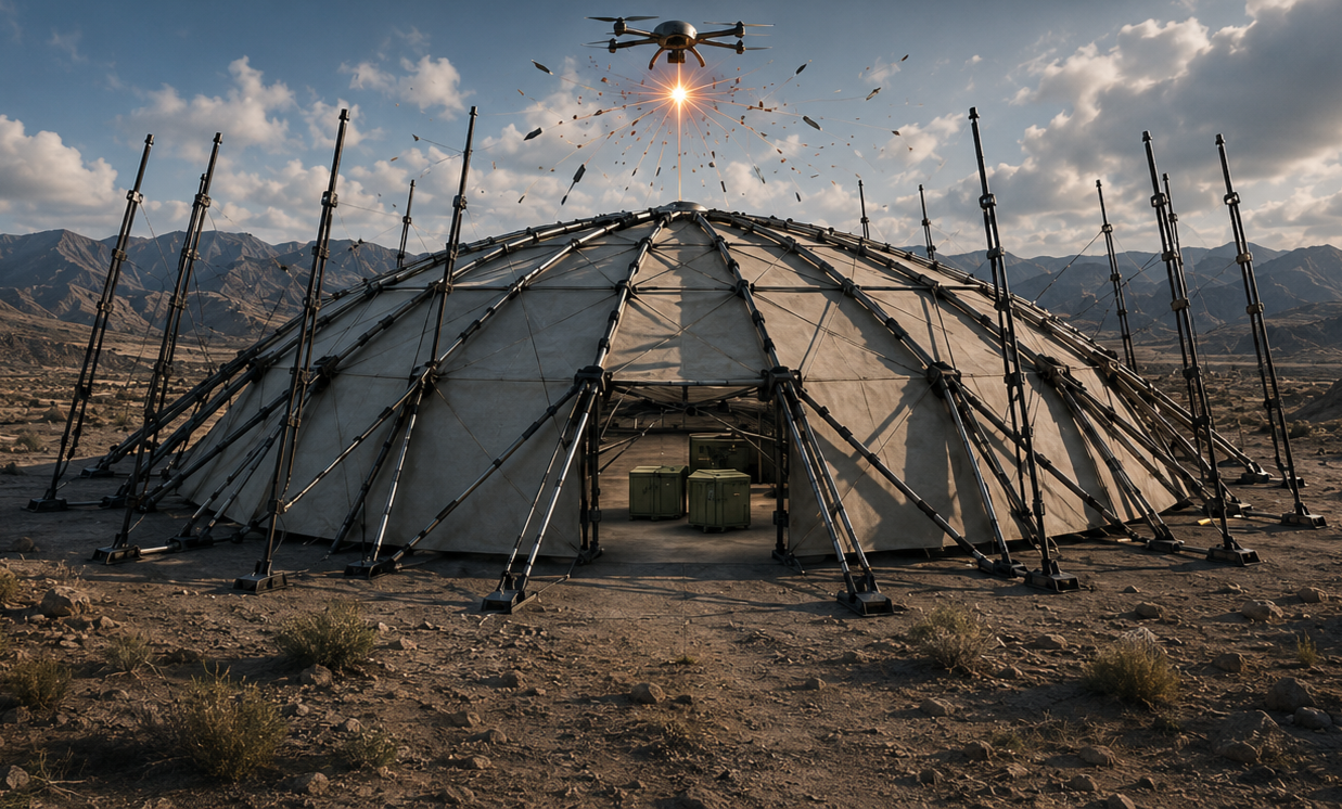 Passive Asset Shielding Structure (PASS) 10M clear span for Group 2 UAS Protection