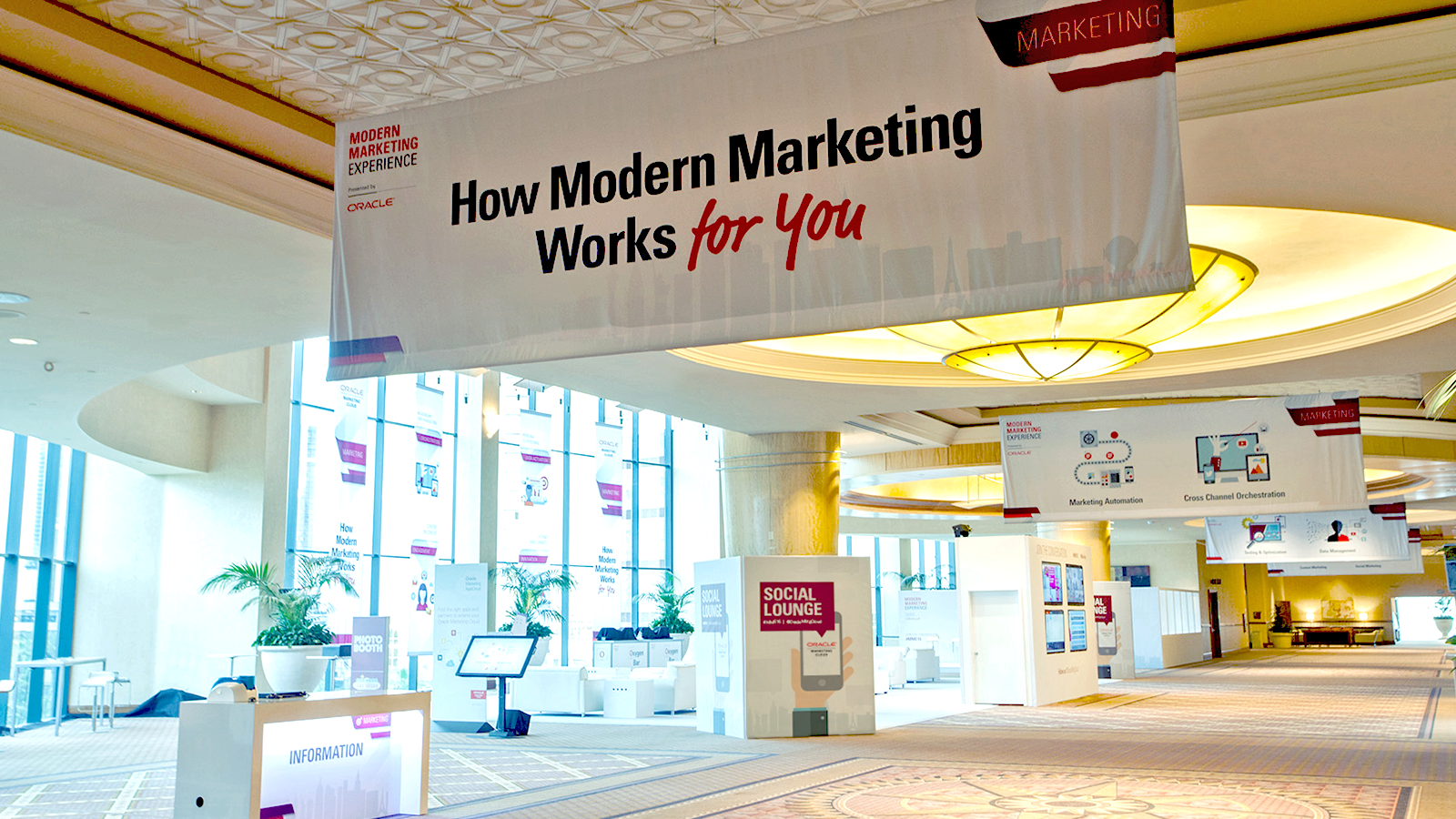 View of the Social Lounge, which shows a portion of the signage I created.