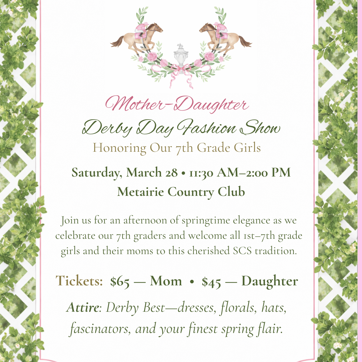 Mother - Daughter Luncheon 7th Grade Ticket