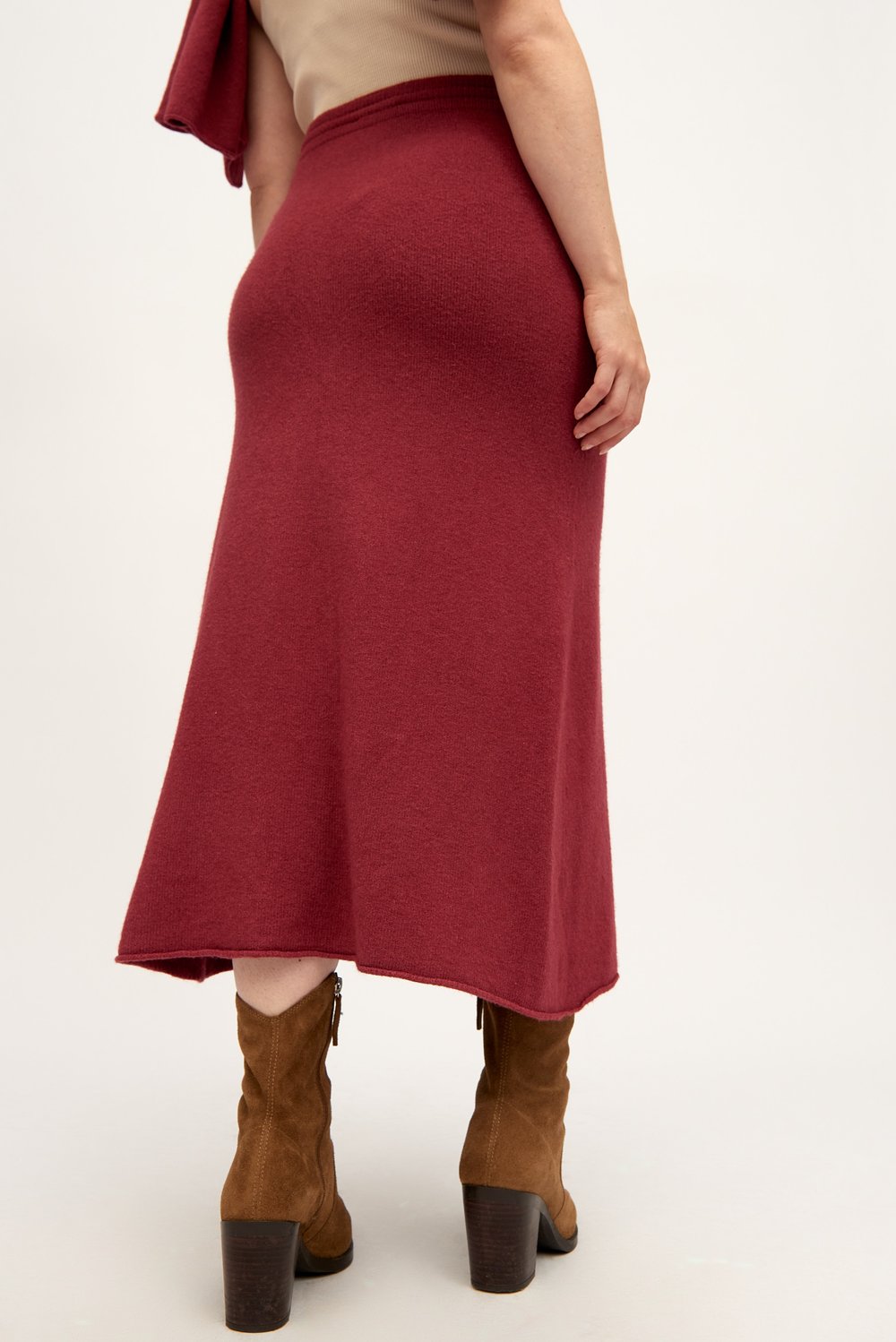 Falda Rojo Teja — Ropa de Mujer