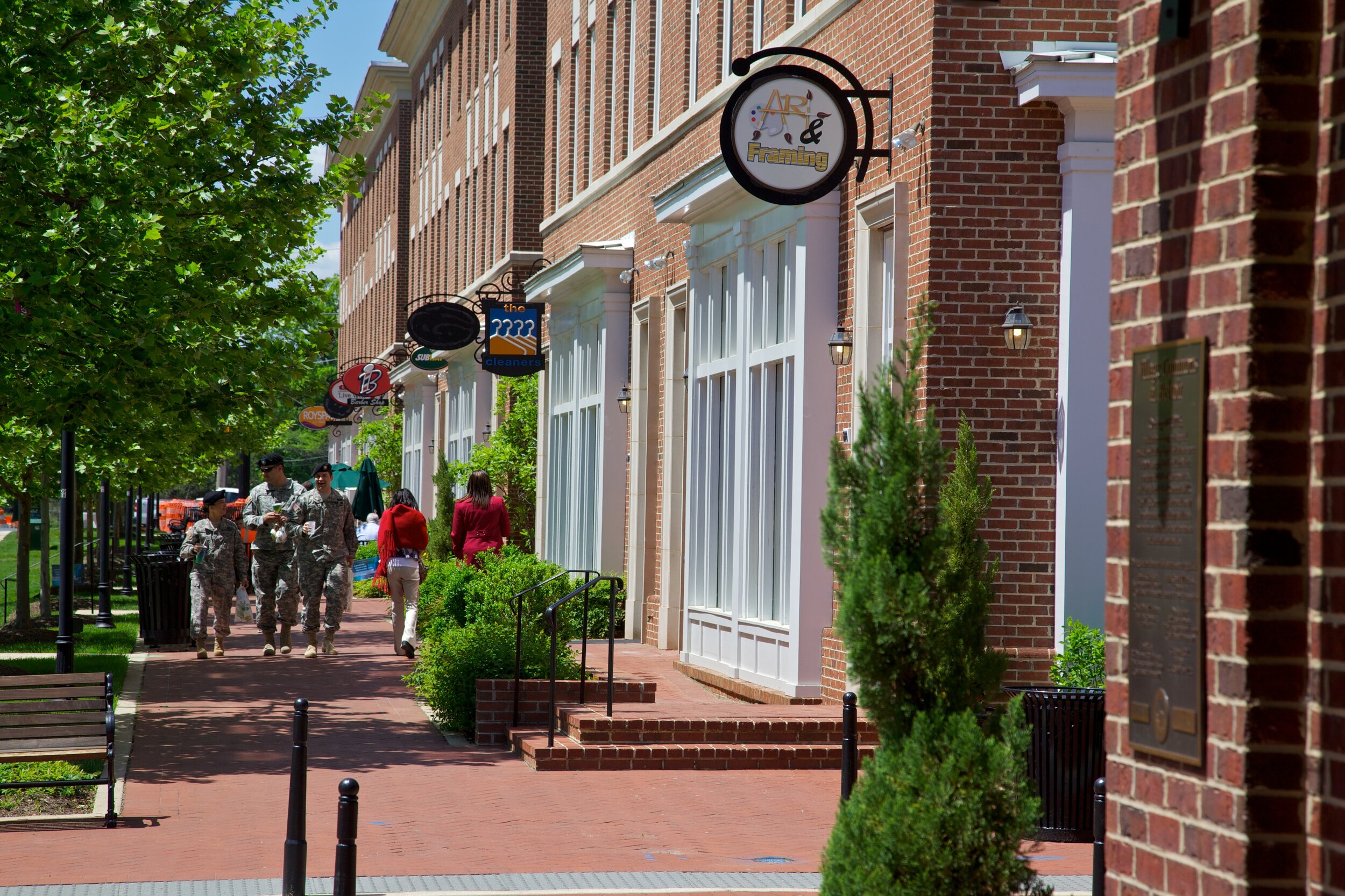 The vibrant Town Center at Fort Belvoir. 