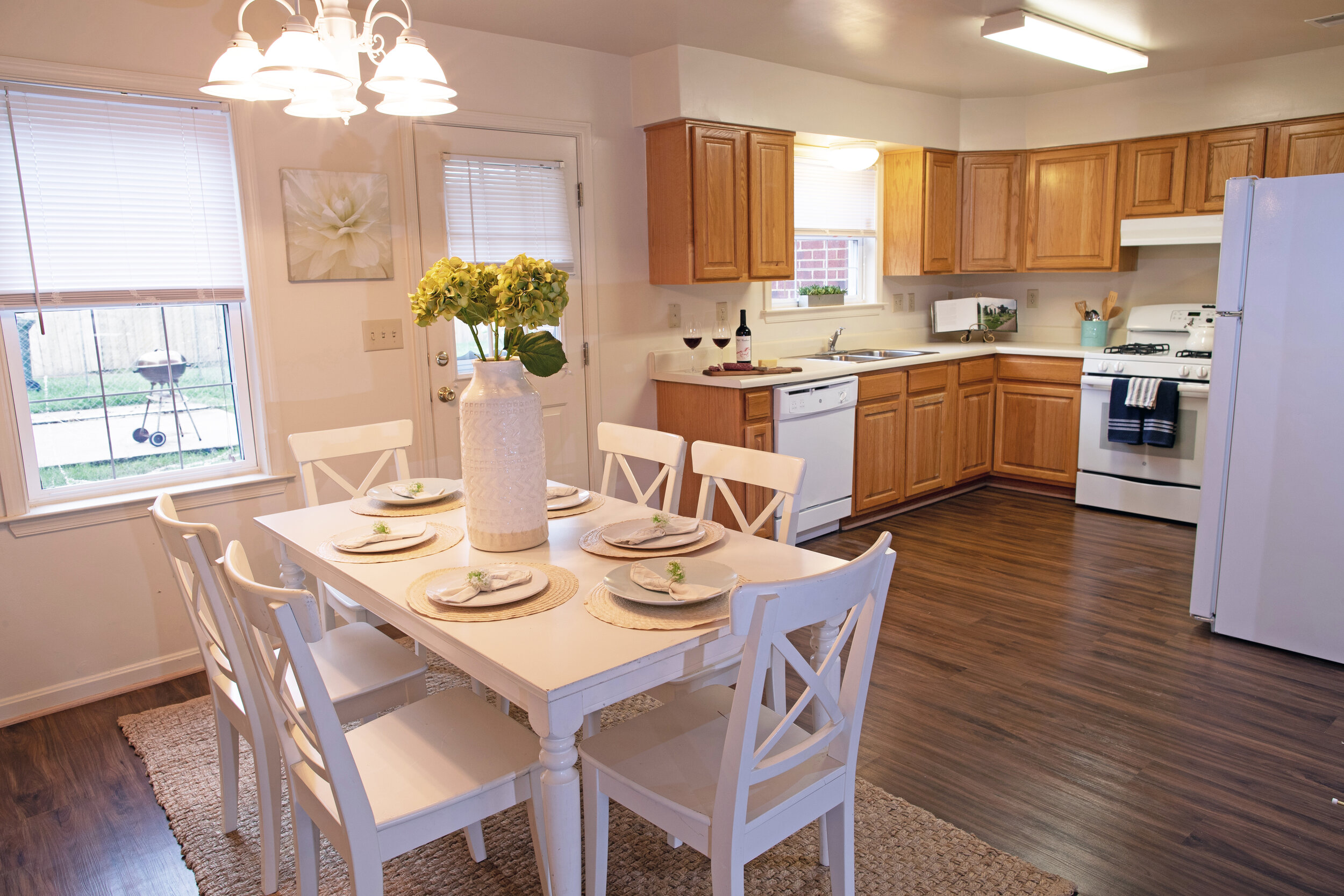 Military homes with ample natural lighting at Fort Belvoir. 
