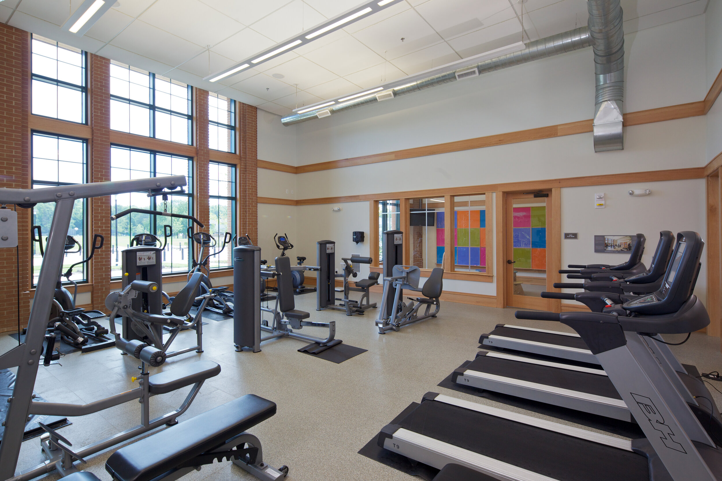 The modern well-kept fitness center at Belvoir. 