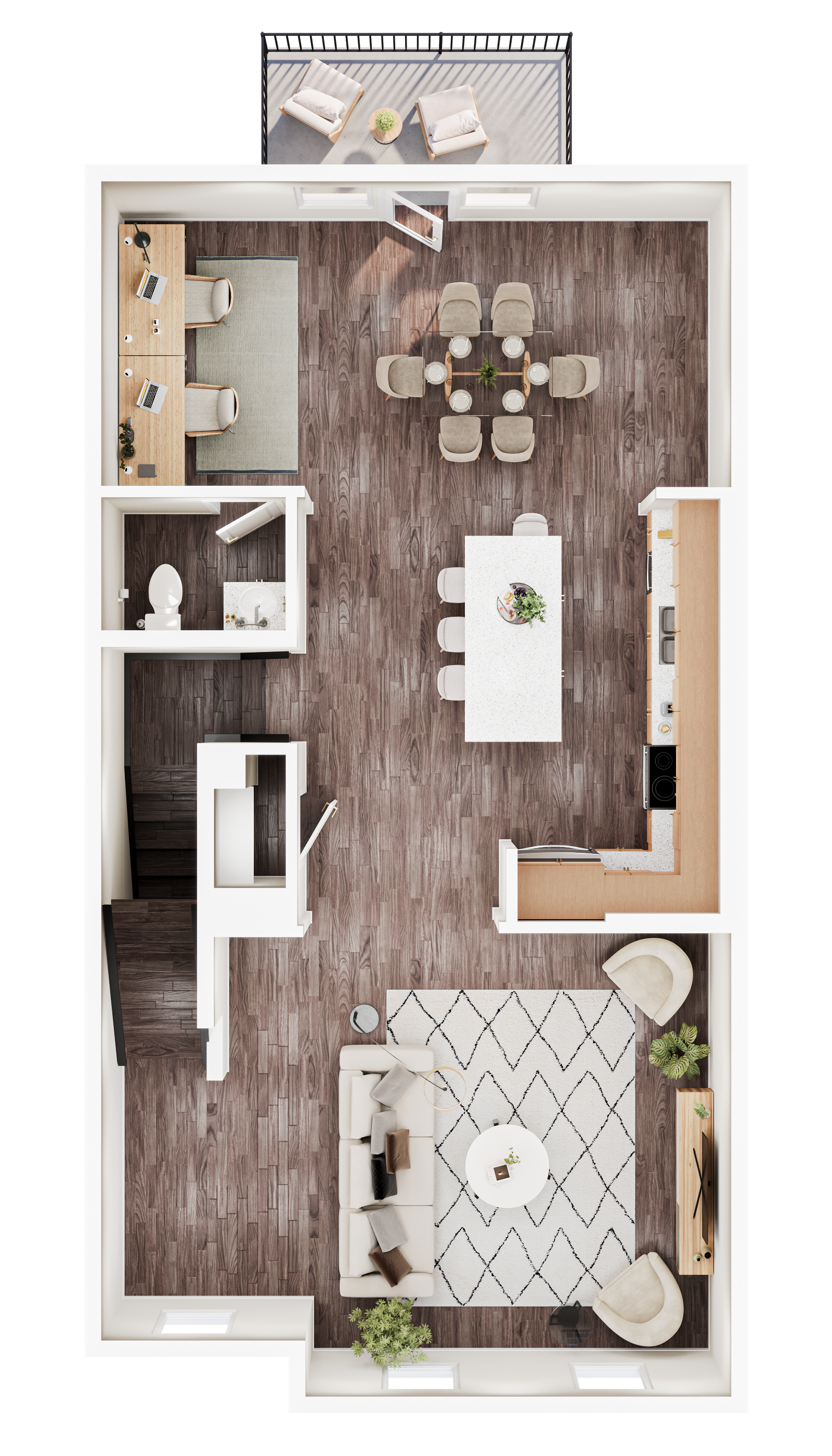 3-BR Townhouse - Second Floor