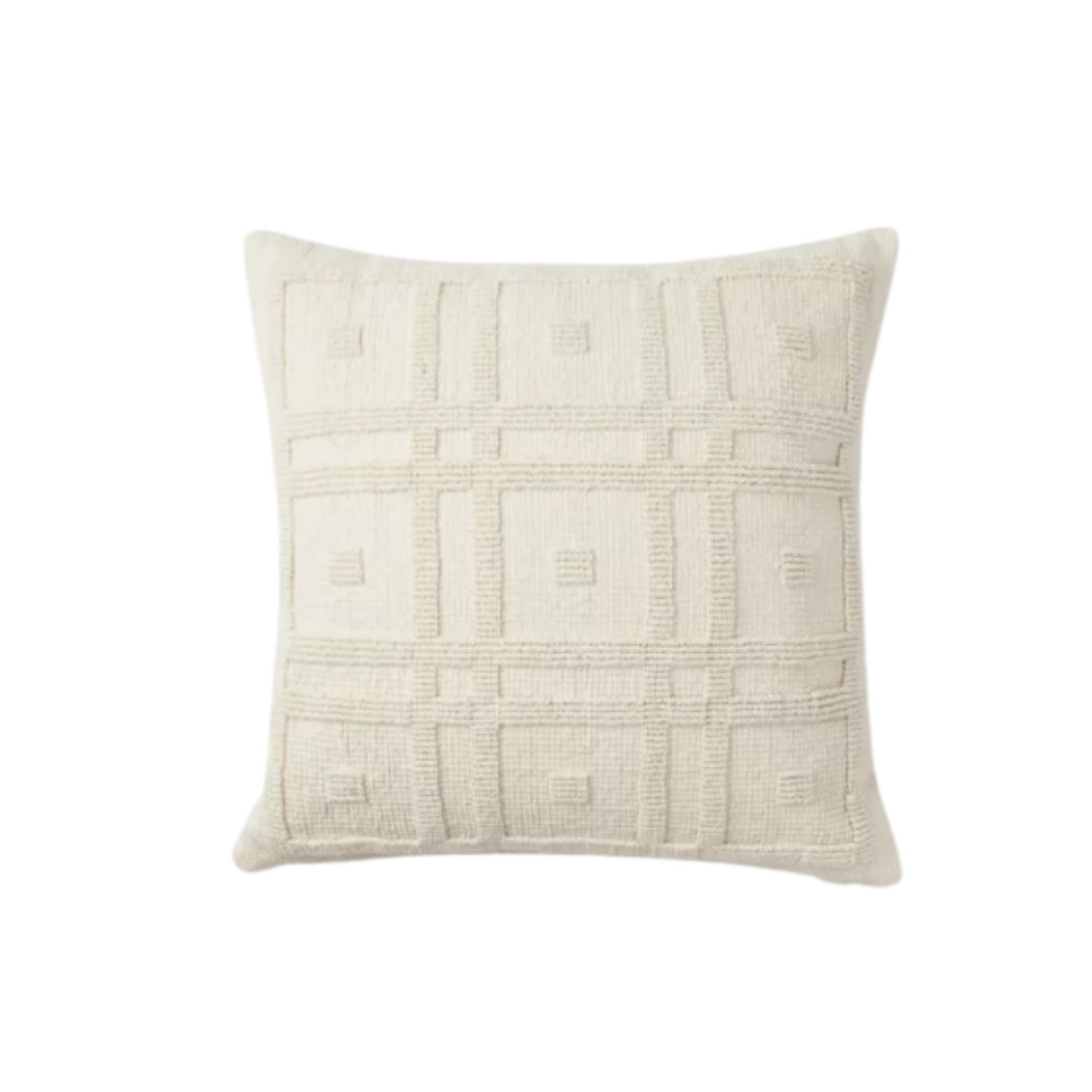 Geo Tufted Square Pillow Cream