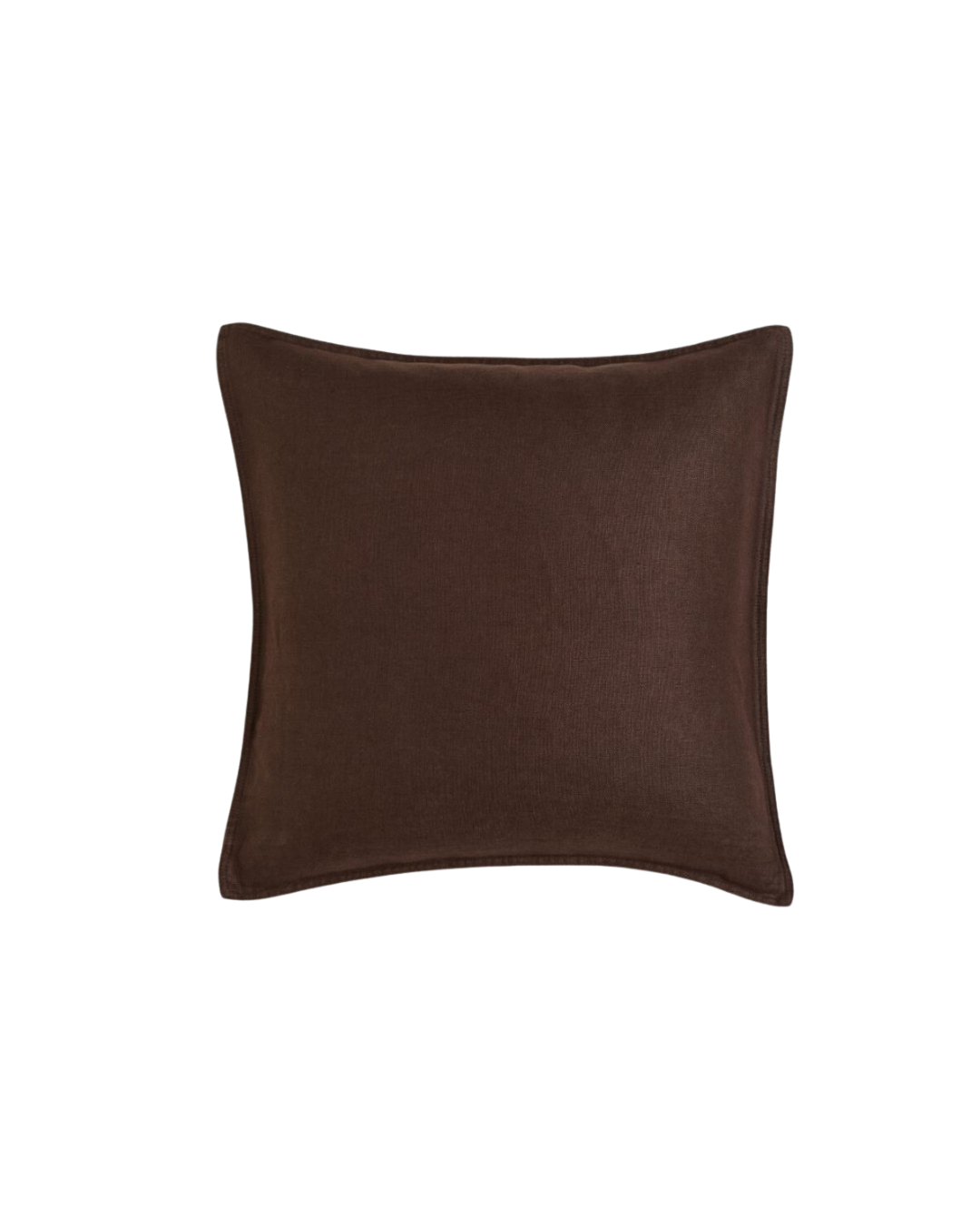 Washed Linen Cushion Cover - Dark Chocolate Brown