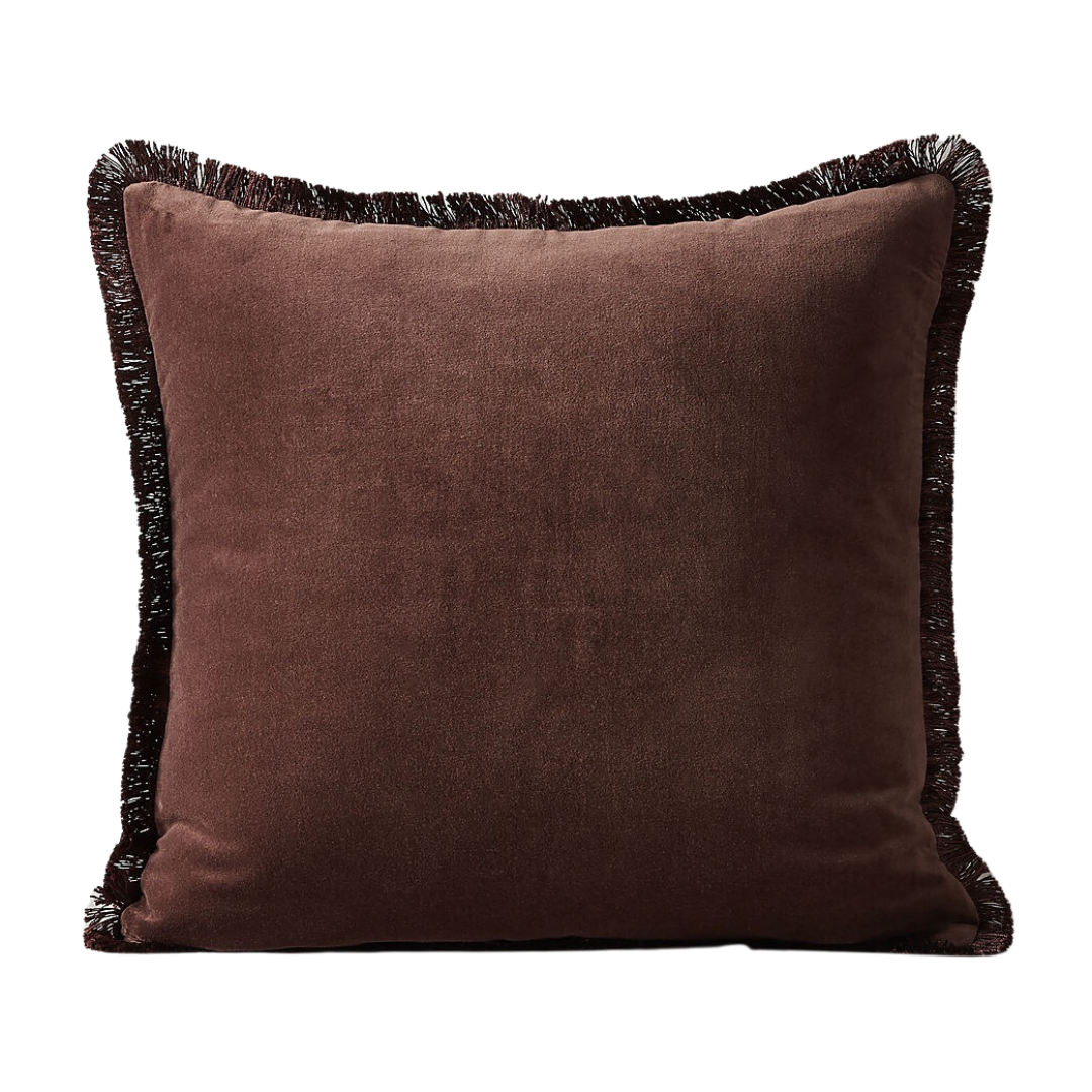 Bettie Brown Modern Throw Pillow with Feather-Down Insert 23" + Reviews | CB2