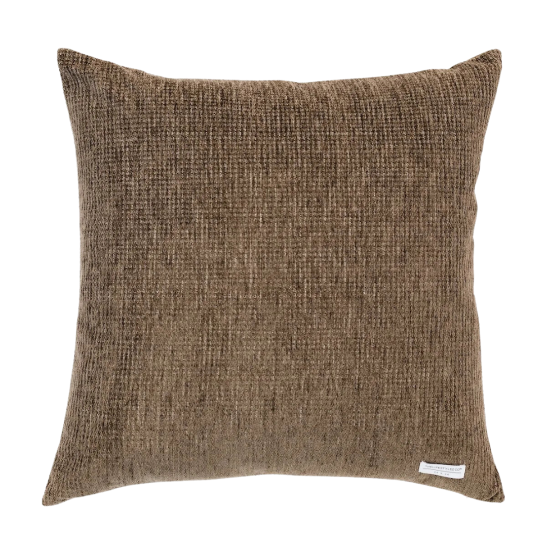 Tobias Chenille Houndstooth Pillow - Olive -