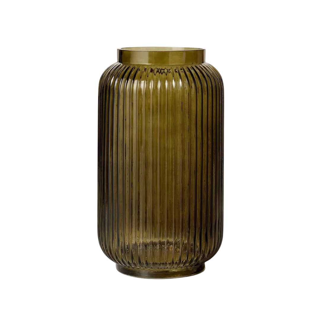 Ribbed Glass Jug Vase Dark Green - Hearth &amp; Hand™ with Magnolia
