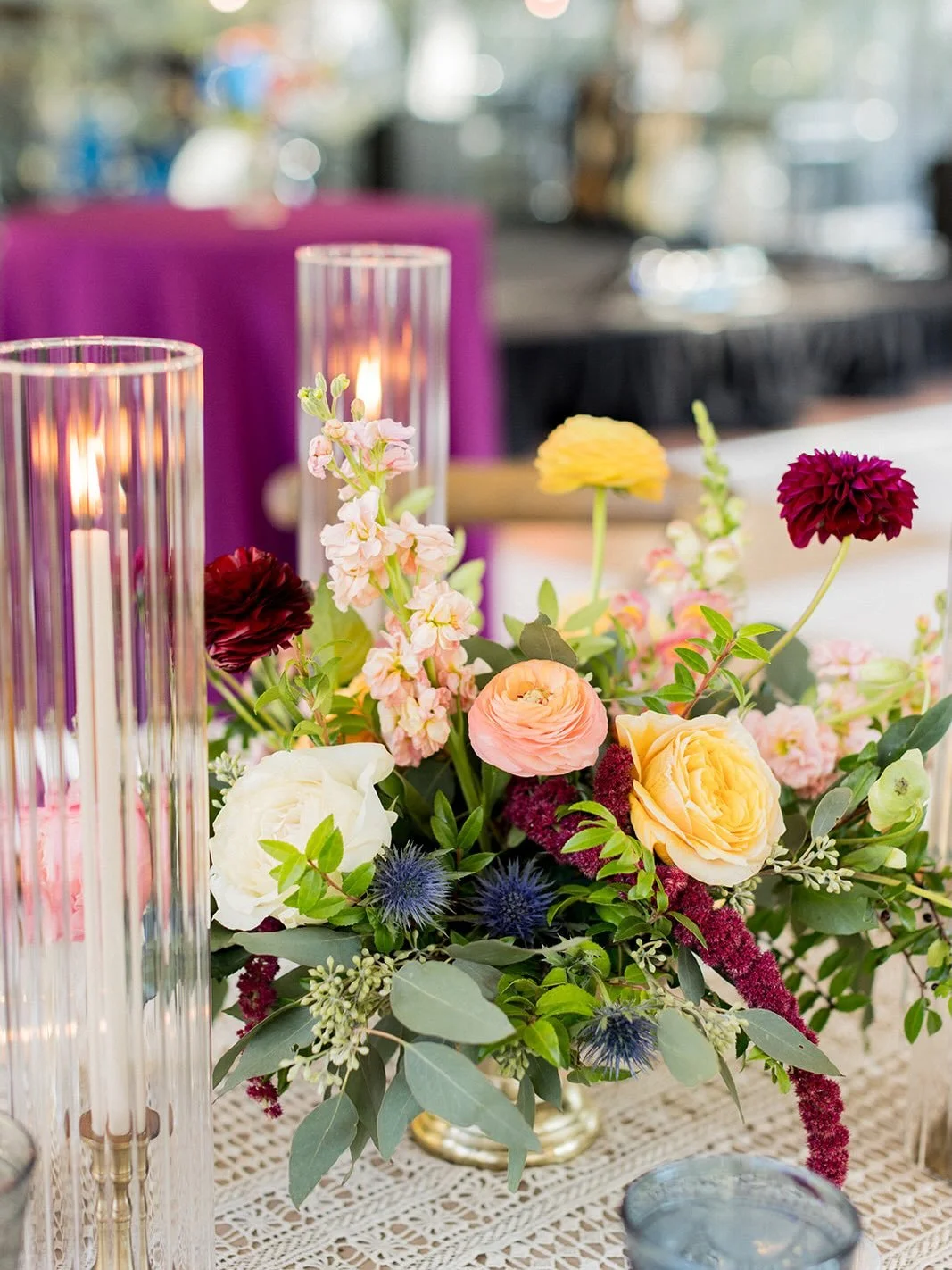 When your bride says she wants color, and you say &ldquo;you&rsquo;re speaking my language!&rdquo;

It started with four colors - bridesmaids dresses, then tabletop, then florals, even the groomsmen&rsquo;s accessories followed the same four base col