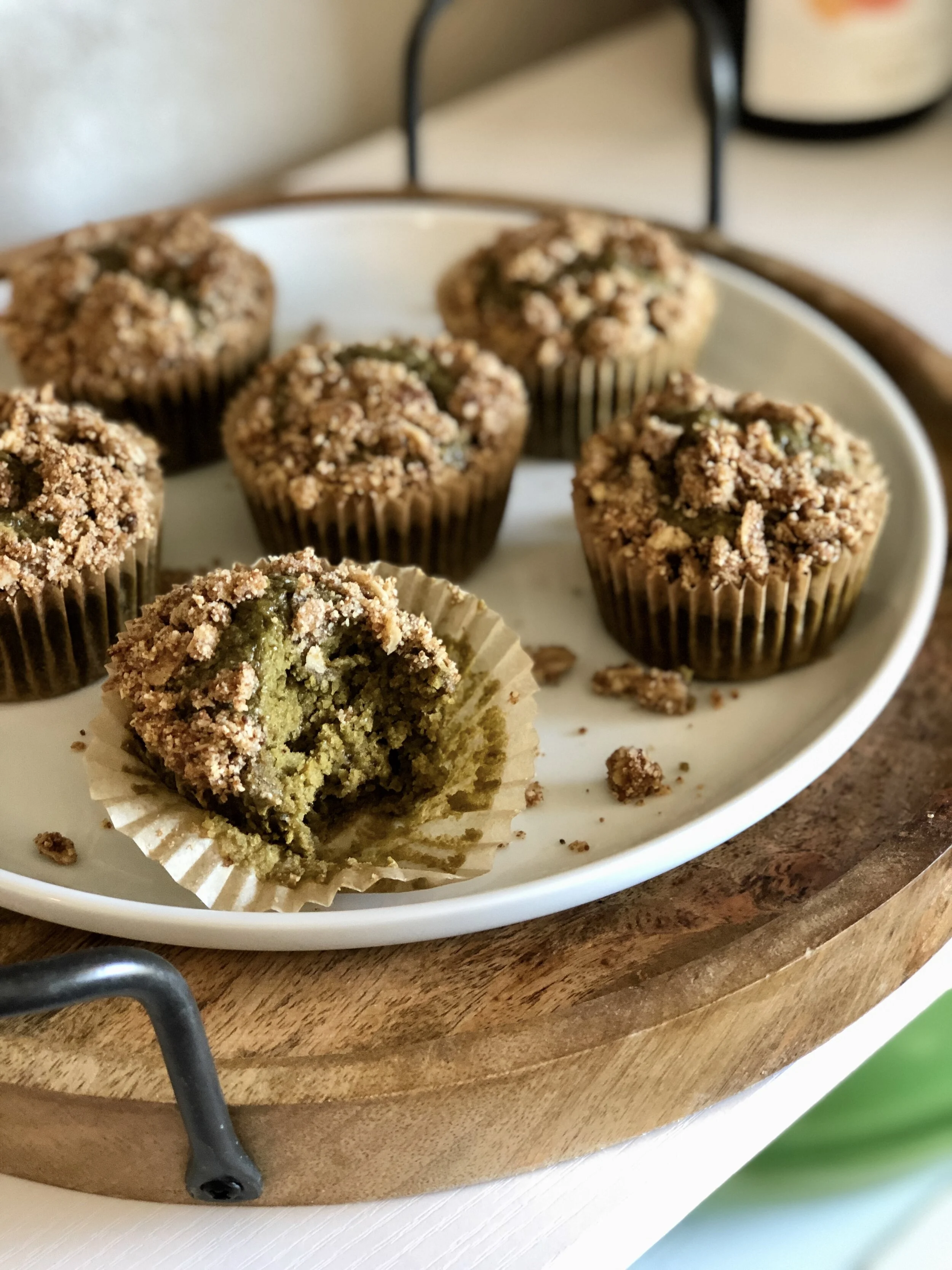 Matcha Oat Blender Muffin with Browned-Butter Streusel