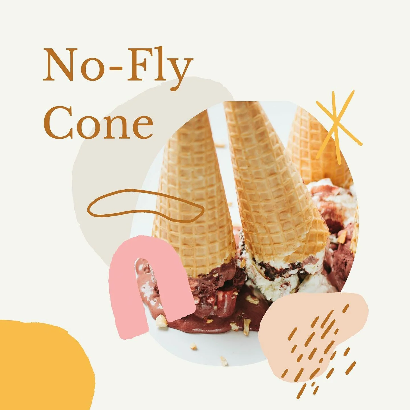No-fly cone 🙅🏻&zwj;♀️🍦
https://www.scoopdreamz.com/blog/no-fly-cone