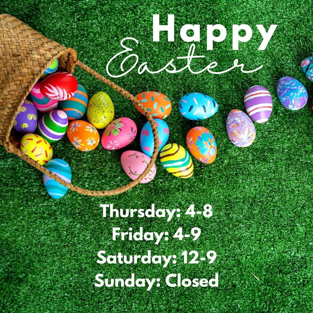 Happy Easter! 🐣 

Our weekend hours are as follows&hellip;

Thu: 4-8
Fri: 4-9
Sat: 12-9
Sun: CLOSED

🐣🥚🍺🐥🪺🐰🍺🐣🥚🐥🍺