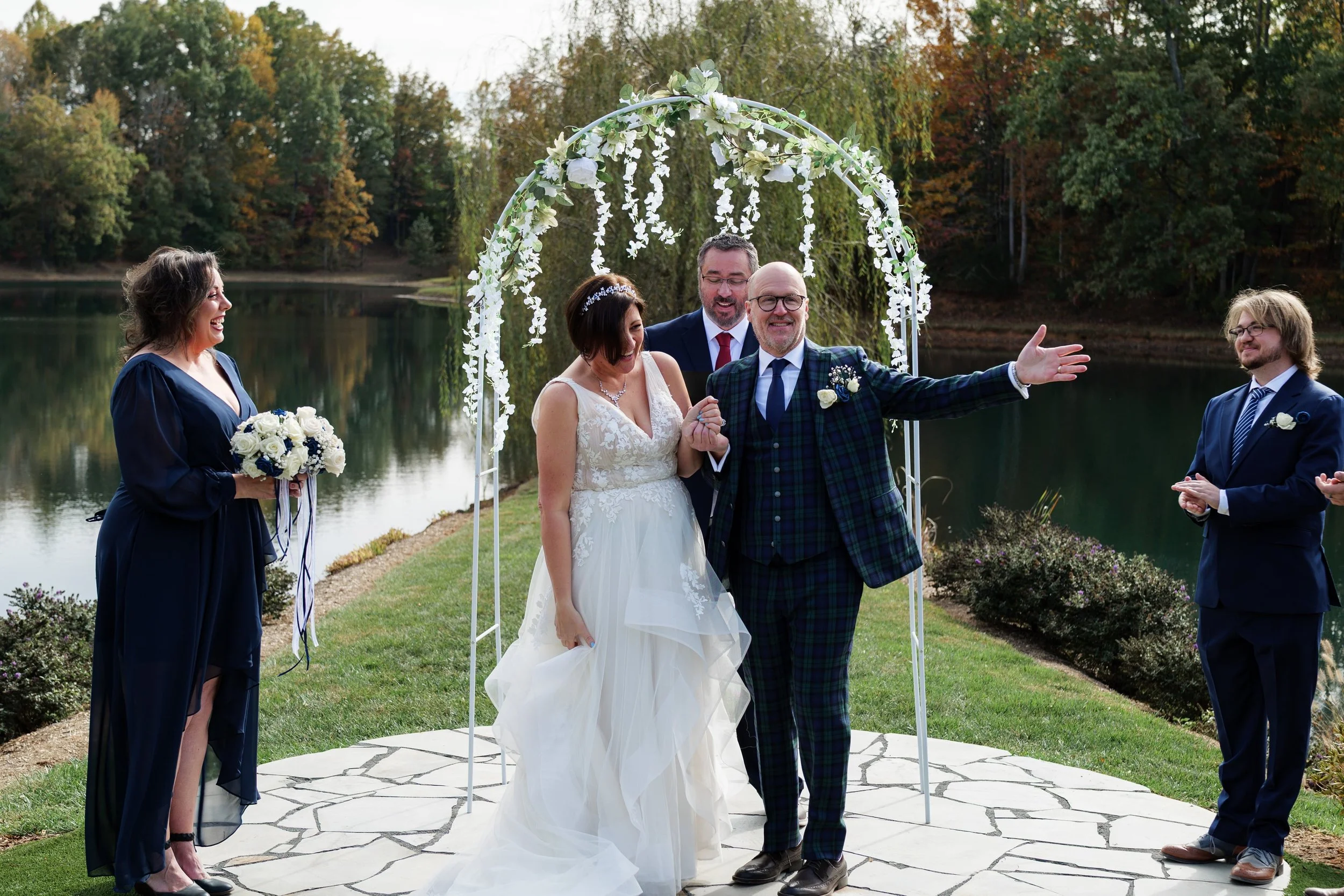  Bride and groom portraits at Splendor Pond Flower Farm Charlotte 