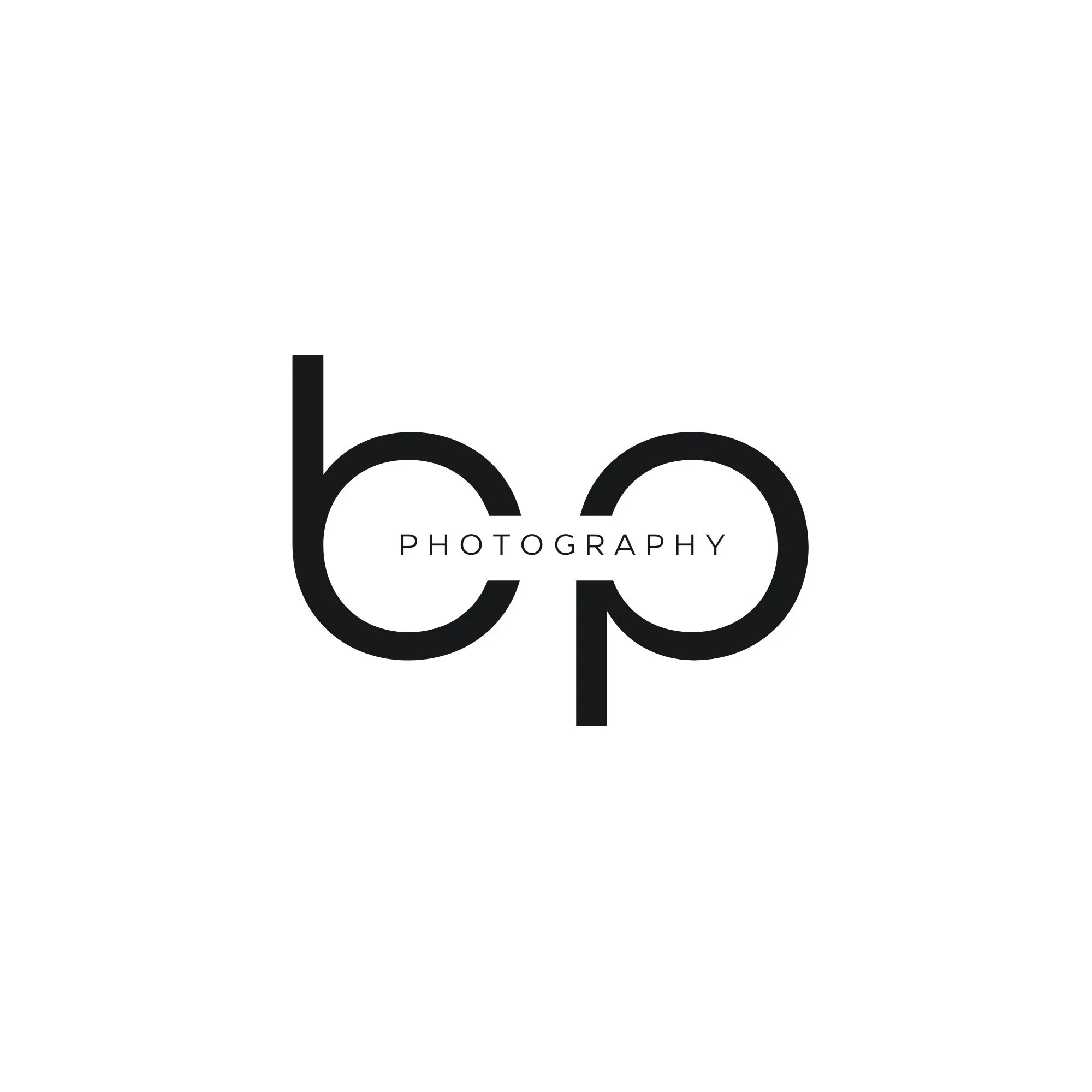 Logo with the words 'bc photography' in black text on a white background. Logo for Brandon Pickett Photography in Charlotte, NC.