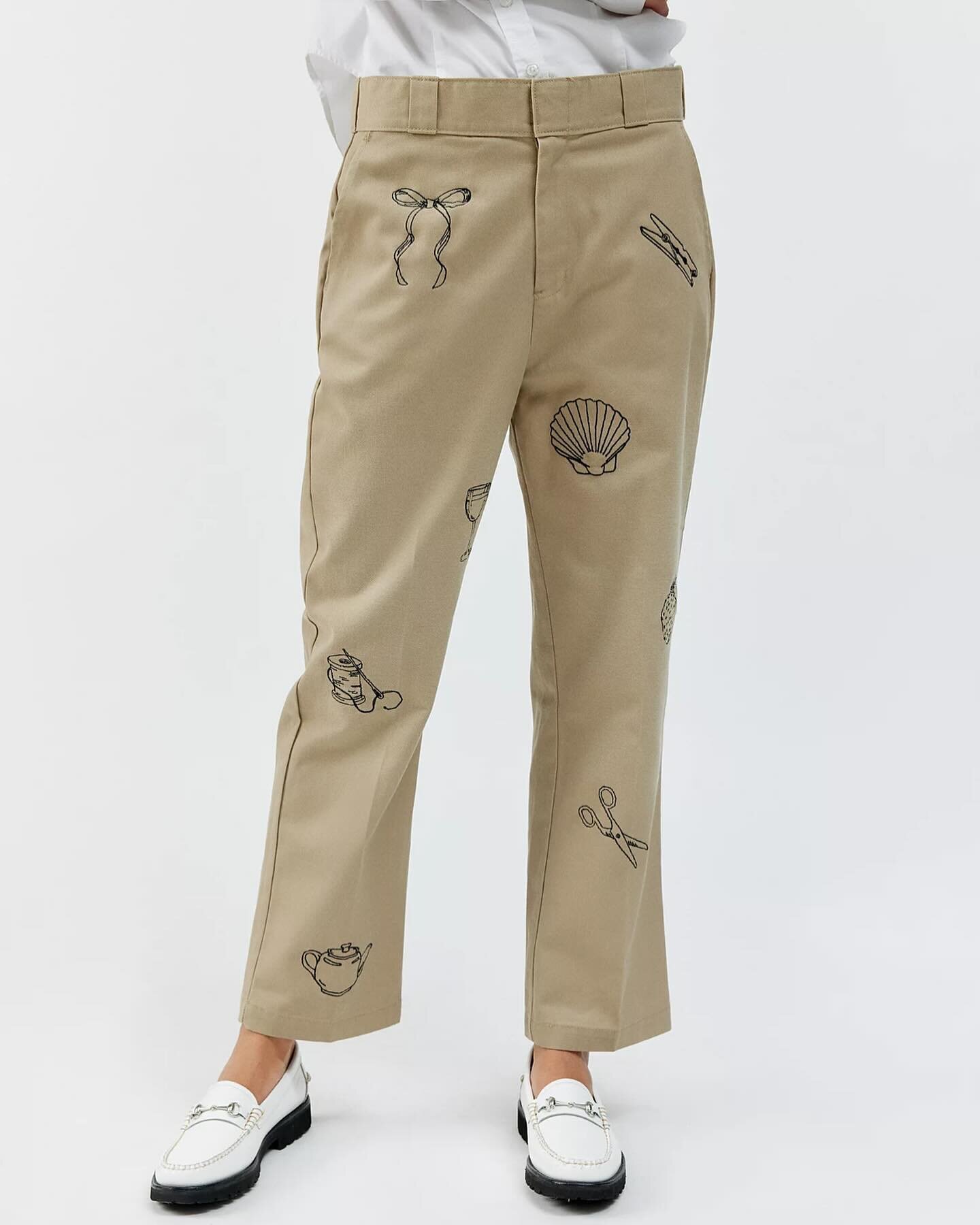 Pants we embroidered for @theseriesny. Check out their @urbanoutfitters x @dickies collection that reimagines the concept of workwear using ideas and images that are traditionally associated with &ldquo;women&rsquo;s work&rdquo;. Available now on Urb