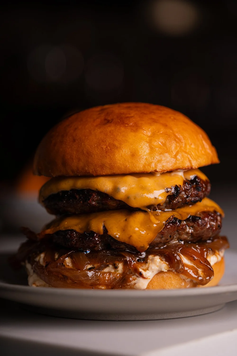 Double cheeseburger at The Night Before, The Morning After Toronto