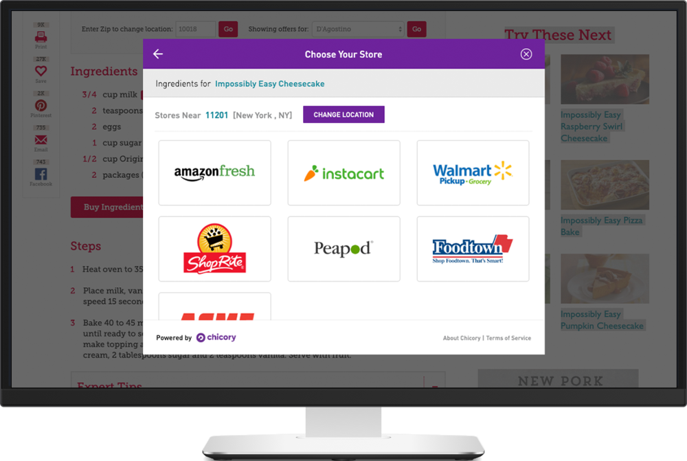 Freshop and Foodtown Launch with Chicory’s Shoppable Recipes