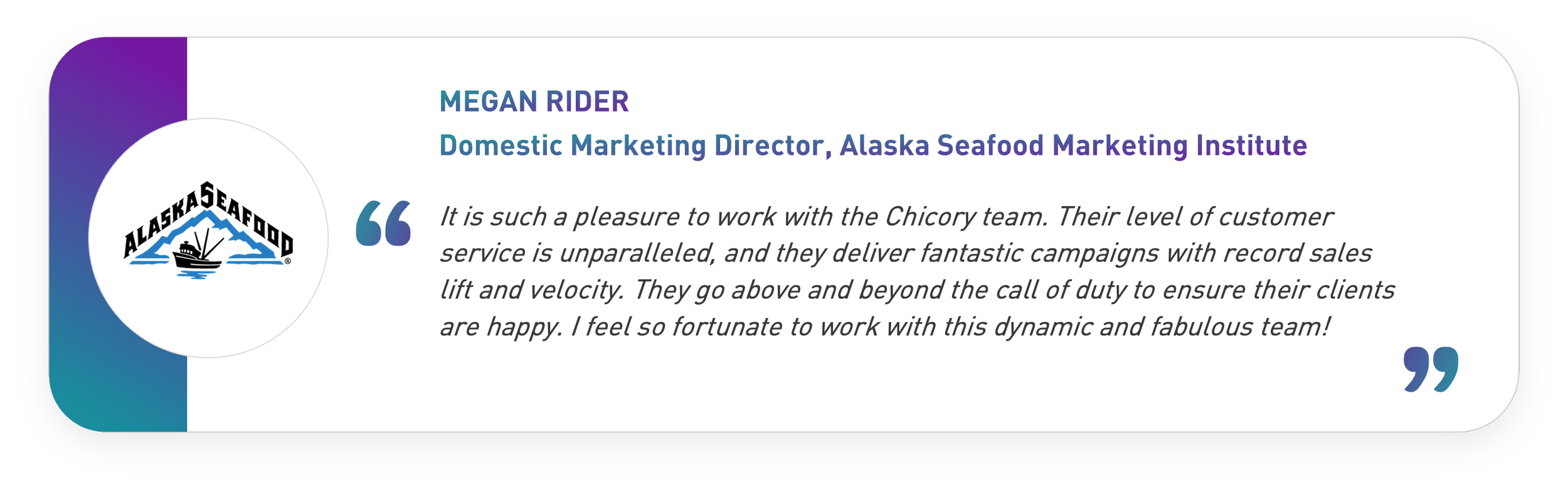 Alaska Seafood Testimonial