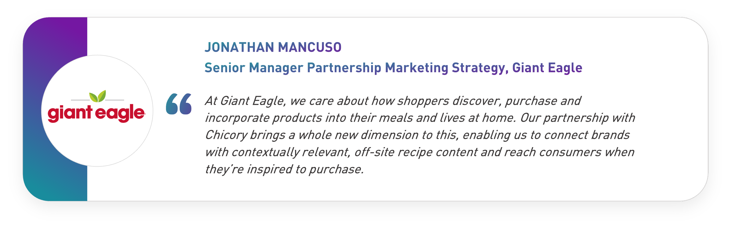 Giant Eagle Testimonial