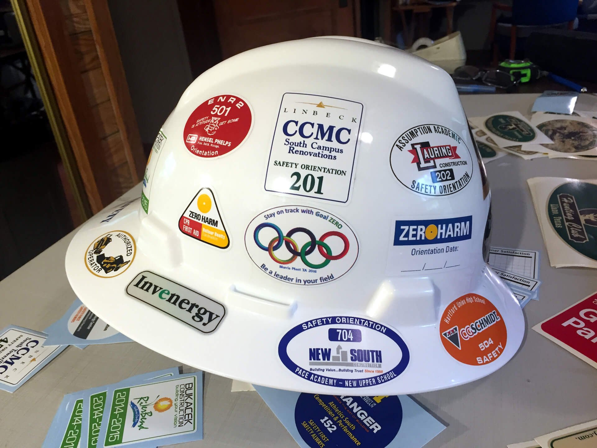 Promotional Labels on Hard Hats