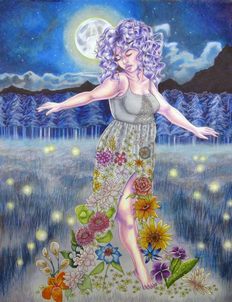 "Scattering" Marker and Colored Pencil on Paper, 2019, 18 x 24 inches (45.72 x 60.96 cm)