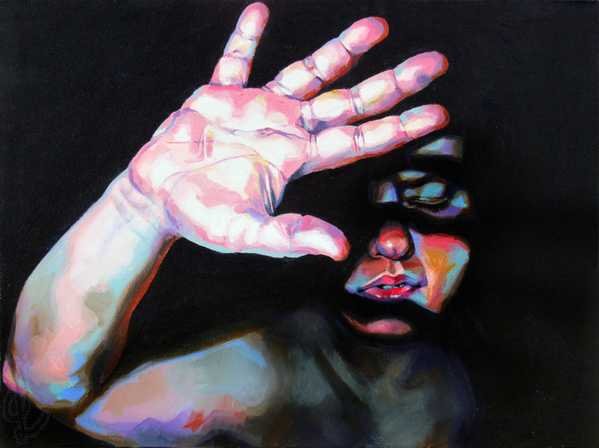 “Conceal” Acrylic on Canvas, 2020, 18 x 24 inches (45.72 x 60.96 cm)