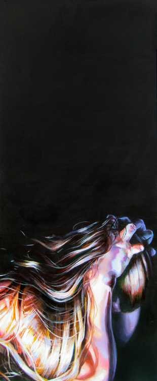 "Grip" Acrylic on Canvas, 2020, 16 x 40 inches (40.64 x 101.6 cm)