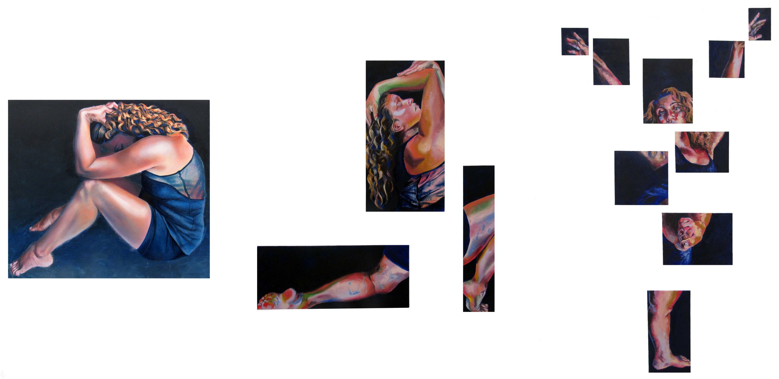 "Overcome" Acrylic on Canvas, 2019, 15 x 7 feet (4.572 x 2.1336 meters)