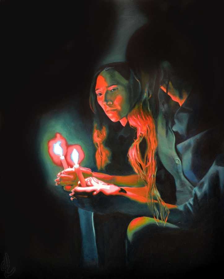 "Reflection" Acrylic on Canvas, 2014, 39 x 50 inches (99.06 x 127 cm)
