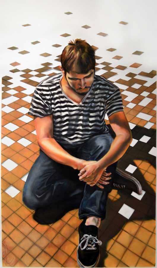 "Dissipate" Conte Crayon, 2013, 33 x 72 inches (83.82 x 182.88 cm)