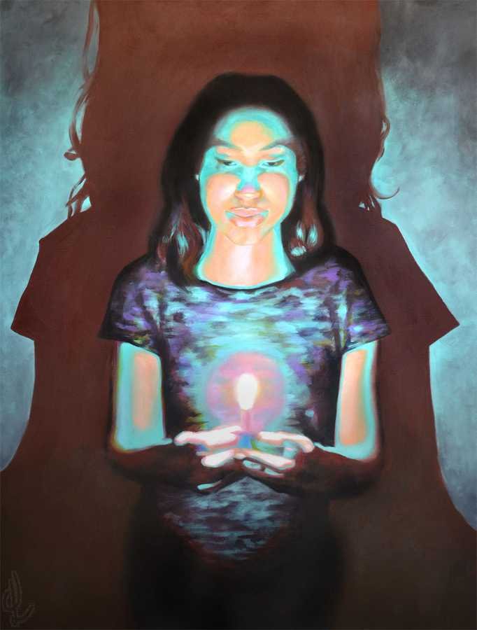 "Emergence" Acrylic on Canvas, 2014, 39 x 50 inches (99.06 x 127 cm)
